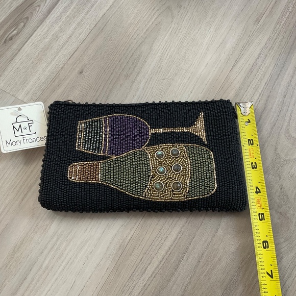 Mary Frances beaded bag with chain, BRAND NEW, Wine glass, bottle, purse clutch - Picture 4 of 12